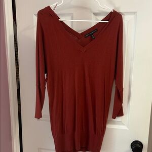 White House Black Market V-Neck Rust Sweater